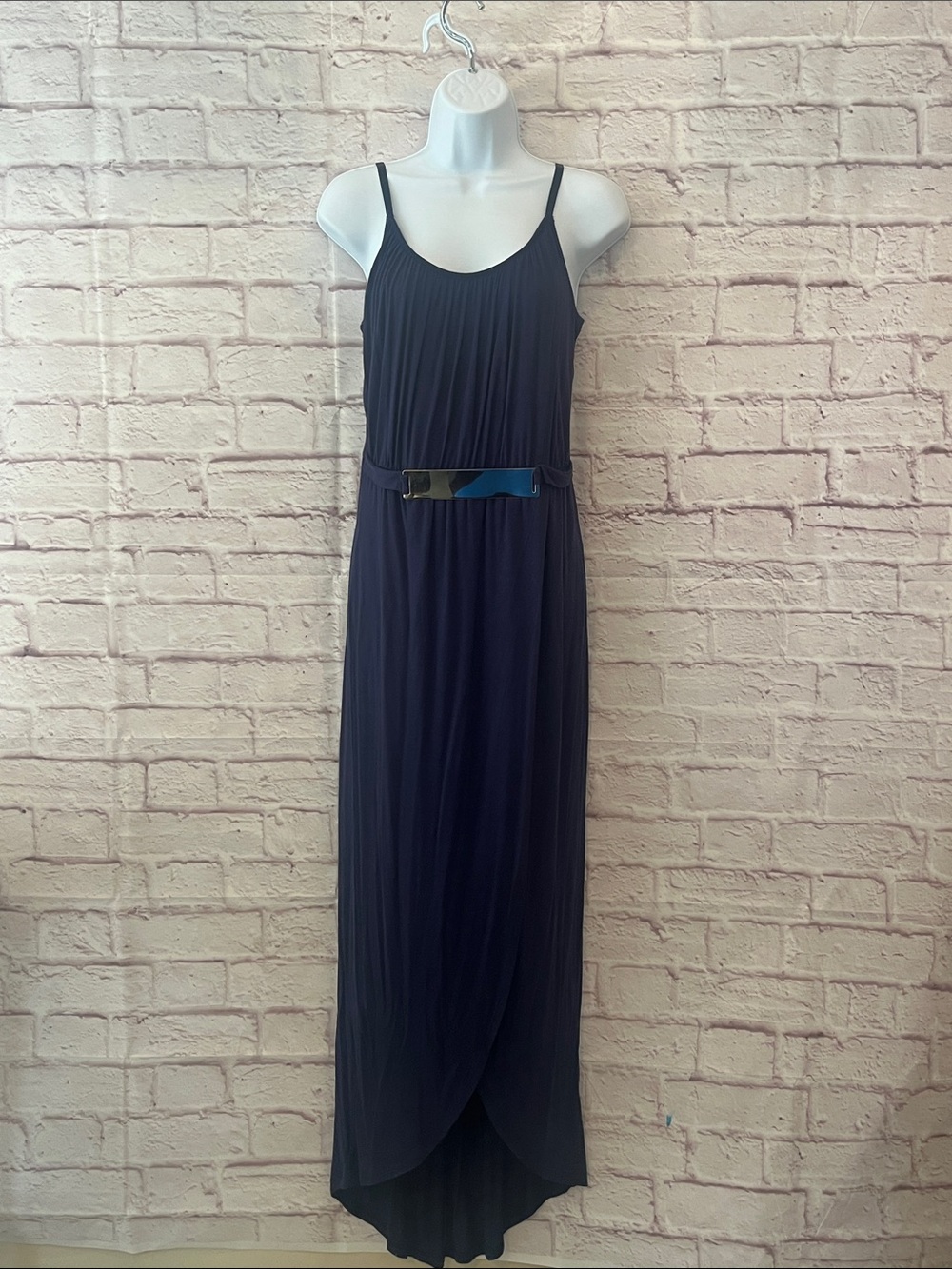 VENUS Navy Sleeveless Maxi Dress with Belt